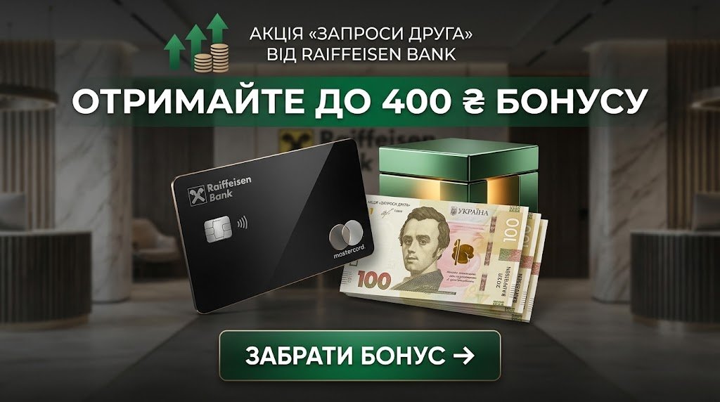 🔥 Забираємо до 400 ₴ кешбеку від Райффайзен Банку 1 6e59a4e0 2350 4796 bede 5d49e8e24522
